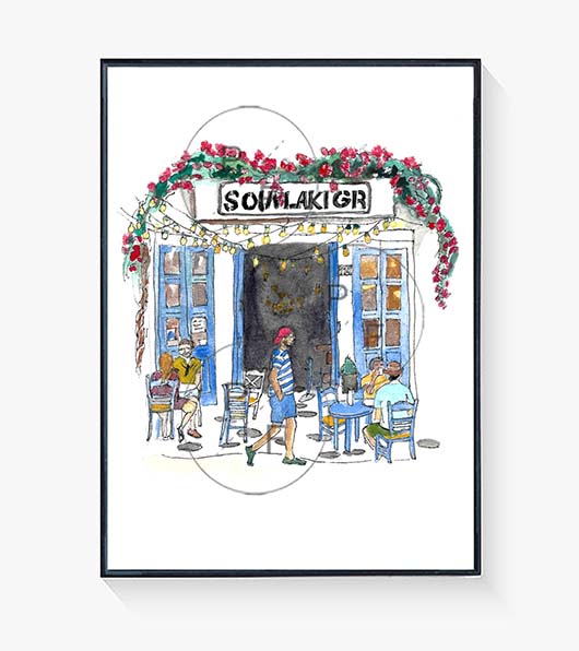 Souvlaki GR Restaurant NYC Print