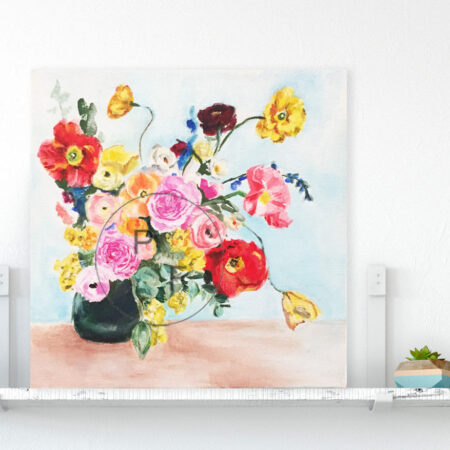 Flowers in vase original painting