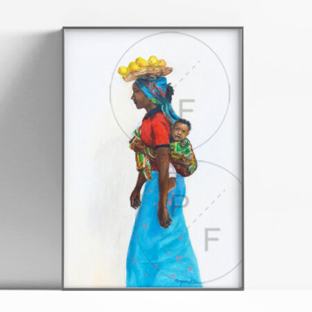 African Mother & Child print