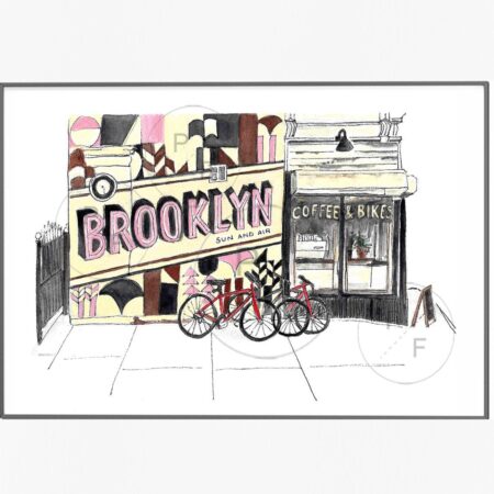 Sun & Air Bikeshop Cafe Brooklyn print