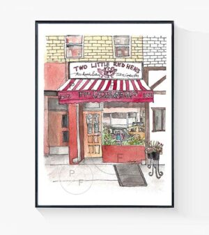 Two Little Red Hens Print
